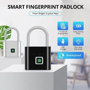 Fingerprint Lock Keyless Waterproof Anti-Theft Smart Lock Fingerprint Padlock UK