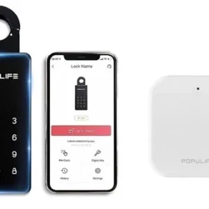 Populife WiFi Key Safe with Gateway, Wireless Key Box Outdoor, Electronic Lock