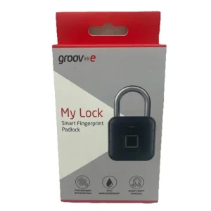 GROOV-E MY LOCK SMART FINGERPRINT RECOGNITION PADLOCK - BLACK - GVTR01BK
