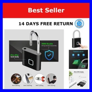 KERUI Fingerprint Padlock USB Rechargeable Waterproof Keyless Smart Lock